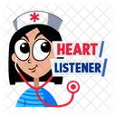 Heart Listener Checkup Nursing Icon