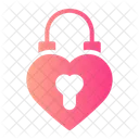 Heart Lock Romantic Padlock Icon