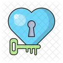 Heart Lock Key Icon