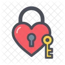 Heart Lock Heart Key Lock And Key Icon