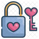 Heart Lock Heart Key Love Security Icon