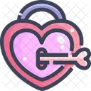 Heart Locker Love Lock Key Icon