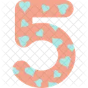 숫자 5 하트 아이콘