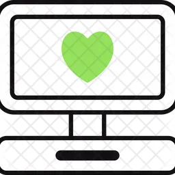 Heart On Computer Screen  Icon