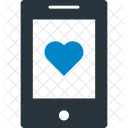 Heart On Device Mobile Loving Message Icon