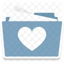 Heart On Folder Internet Romance Love Concept Icon