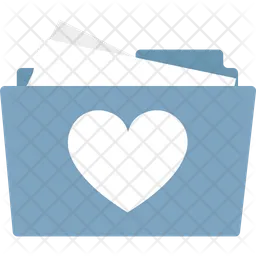 Heart on folder  Icon