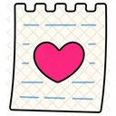 Heart On Paper Note Love Valentine Icon