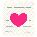 Heart On Paper Note  Icon