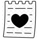 Heart On Paper Note Love Valentine Icon
