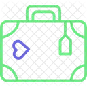 Heart On Suitcase Honeymoon Luggage With Heart Icon