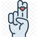 Heart On Two Finger Cheerful Happy Icon