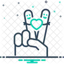 Heart On Two Finger Heart Two Finger Icon