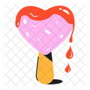 Ice Cream Dripping Popsicle Heart Popsicle Icon