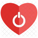 Heart Power On Heart Turn On Icon