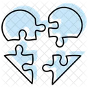Heart Puzzle Color Shadow Thinline Icon Icon