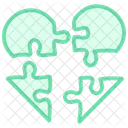 Heart Puzzle Duotone Line Icon Icon