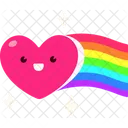 Heart Rainbow Flying  Icon