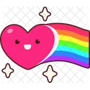 Heart Rainbow Flying  Icon