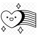 Heart Rainbow Flying Love Valentine Icon