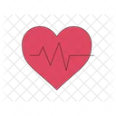 Heart Rate Colored Outline Style Medical Icon Hospital Icon
