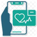 Heart Rate App Hand Holding Phone Health Icon