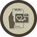 Heart Rate App Hand Holding Phone Health Icon