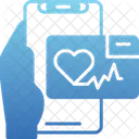 Heart Rate App Hand Holding Phone Health Icon