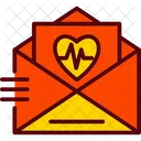 Heart Report Medical Report Envelope Icon