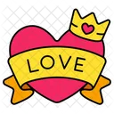 Heart Ribbon Love Crown Love Valentine Icon