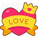 Heart Ribbon Love Crown  Icon