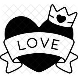 Heart Ribbon Love Crown  Icon