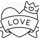 Heart Ribbon Love Crown Love Valentine Icon