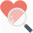 Heart Search Magnifier Icon