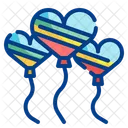 Heart Shape Ballons Heart Balloons Party Decoration Icon