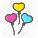 Heart Shaped Balloons  Icon