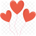 Heart shaped balloons  Icon