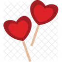 Heart Shaped Candy Lollipops  Icon