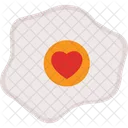 Heart Shaped Fried Eggs Love Heart Icon