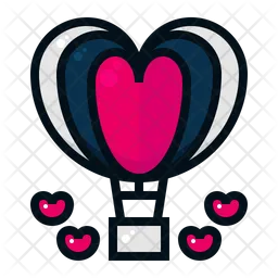 Heart Shaped Hot Air Balloon  Icon