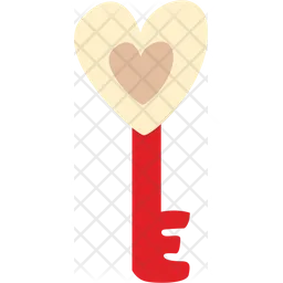 Heart Shaped Key  Icon