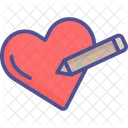 Heart Signature Heart With Pencil Heart Drawing アイコン