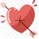 Heart Stabbed With Arrow Cupid Valentine Icon