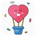 Heart Fly Balloon Icon
