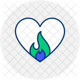 Heart With A Flame  Icon