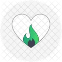 Heart With A Flame  Icon