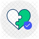 Heart With A Tick Approval Affection Icon