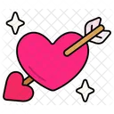Heart With Arrow Love Valentine Icon