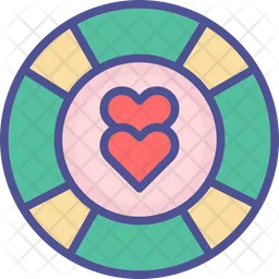 Heart With Lifesaver  Icon