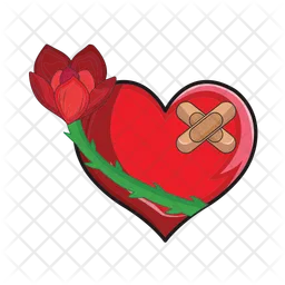 Heart with rose  Icon